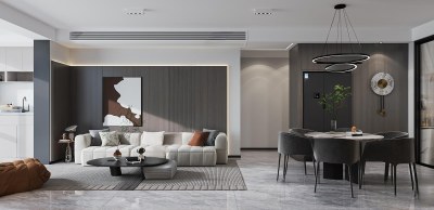 现代客餐厅3D模型下载